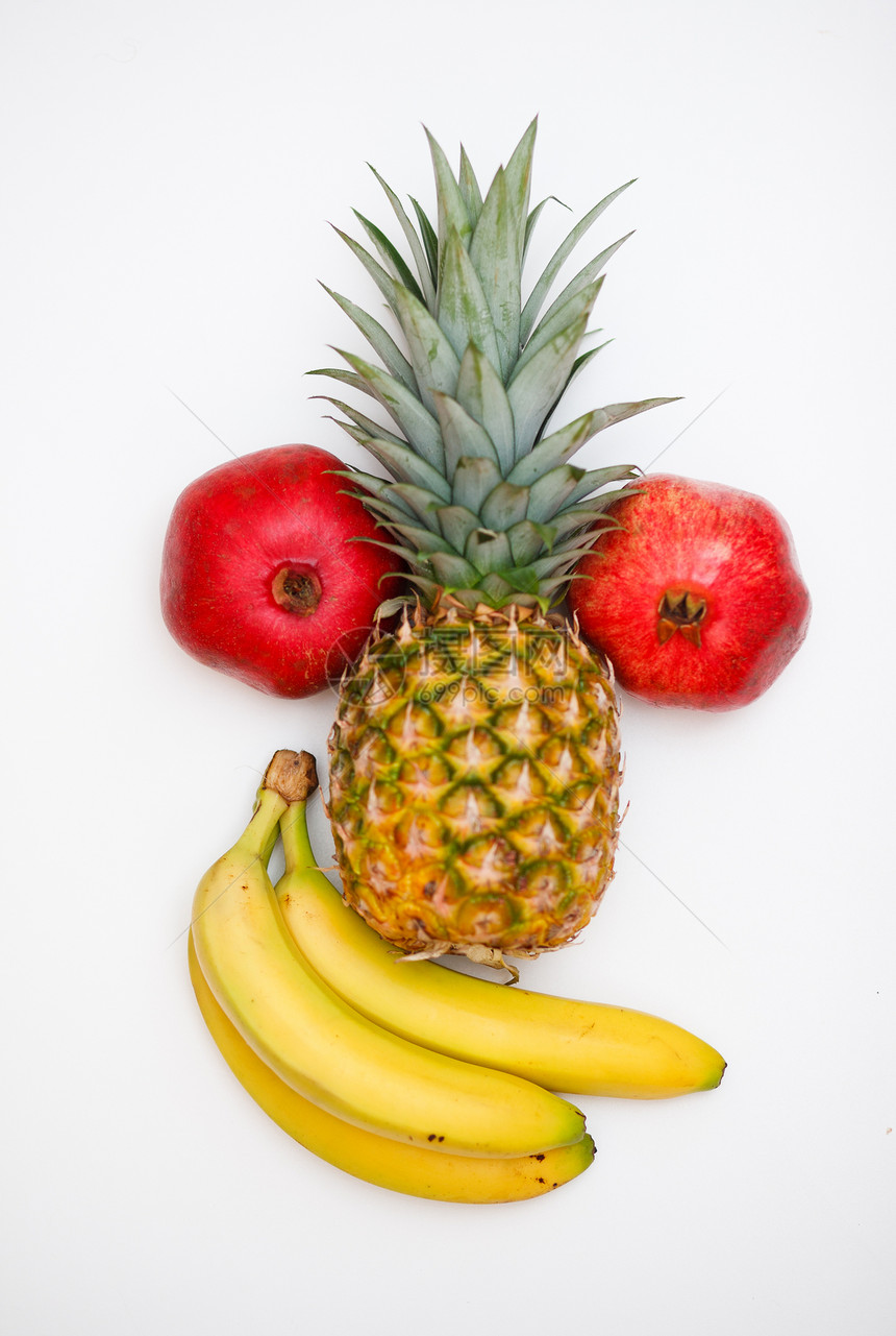 以水果为面目快乐卡通片工作室香蕉植物浆果眼睛叶子创造力蔬菜图片