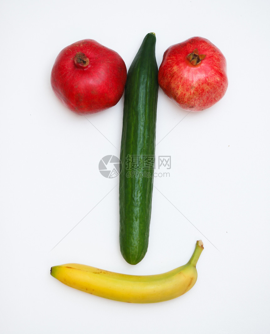 以水果为面目种子香蕉卡通片饮食快乐幸福蔬菜食物叶子乐趣图片