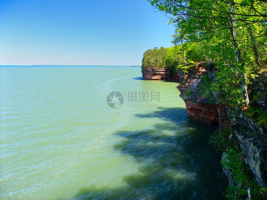 使徒群岛  威斯康星湖岸蓝色栖息地使徒国家湖泊环境图片