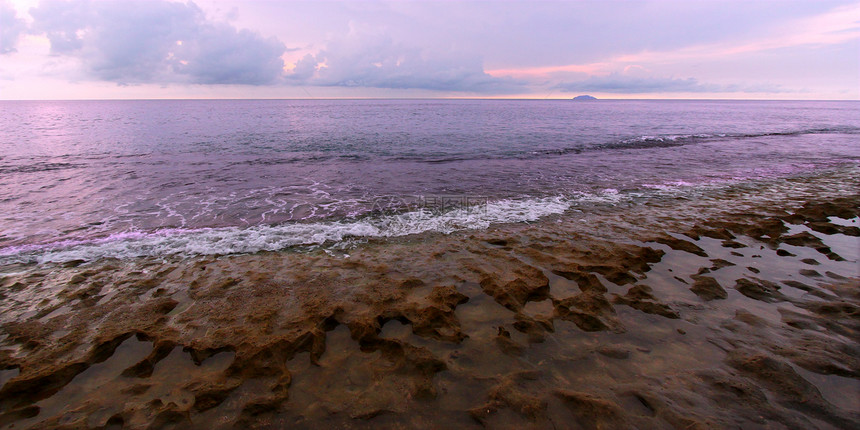 台阶海滩波多黎各海浪海岸冲浪手掌海洋海岸线里科波纹场景生态图片