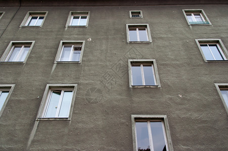 堵塞房子灰色建筑学抵押居住窗户城市衰变背景图片