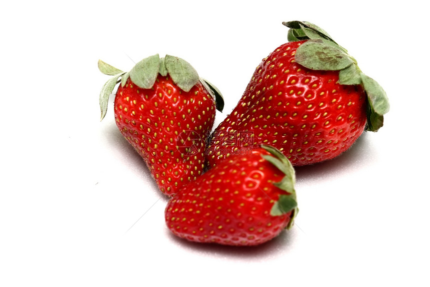 草莓三江水果小吃食物生产饮食红色甜食浆果种子绿色图片