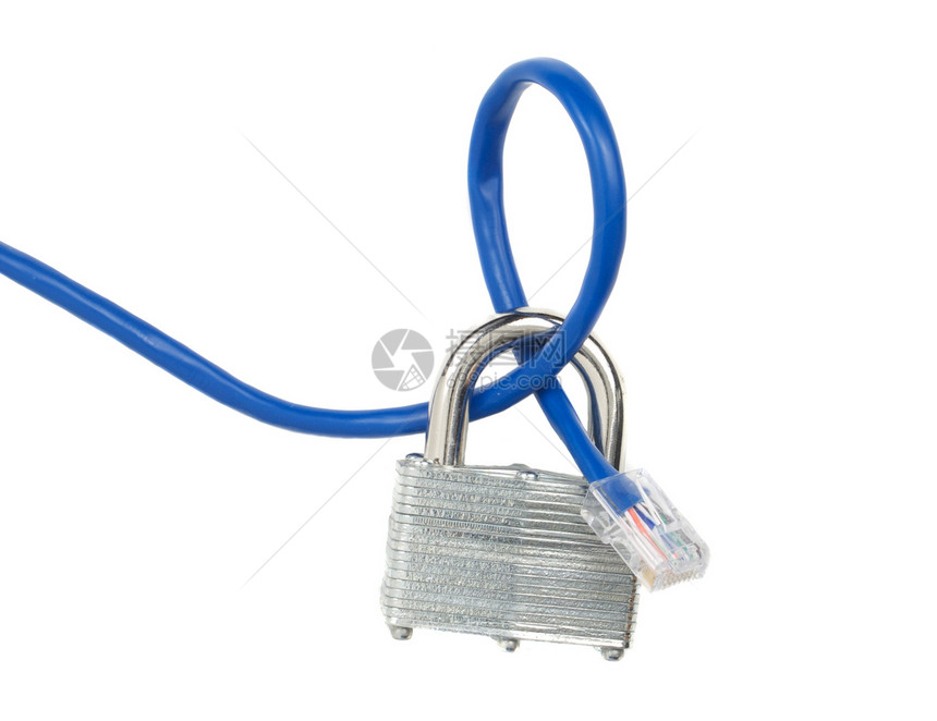 网络安全网挂锁商业安全金属隐私电缆局域网数据插头网络图片