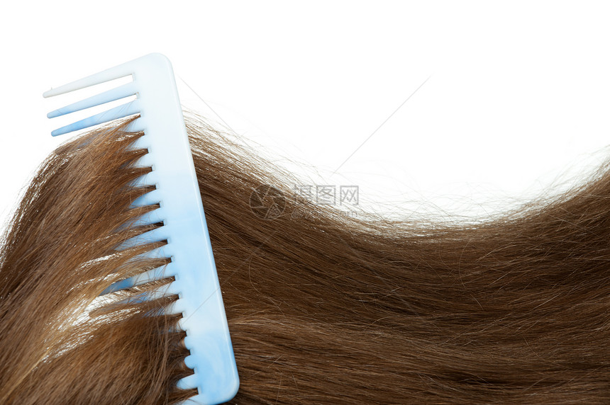 头发梳和长发梳子发型卫生治疗女士沙龙女性女孩金发女郎发型设计图片