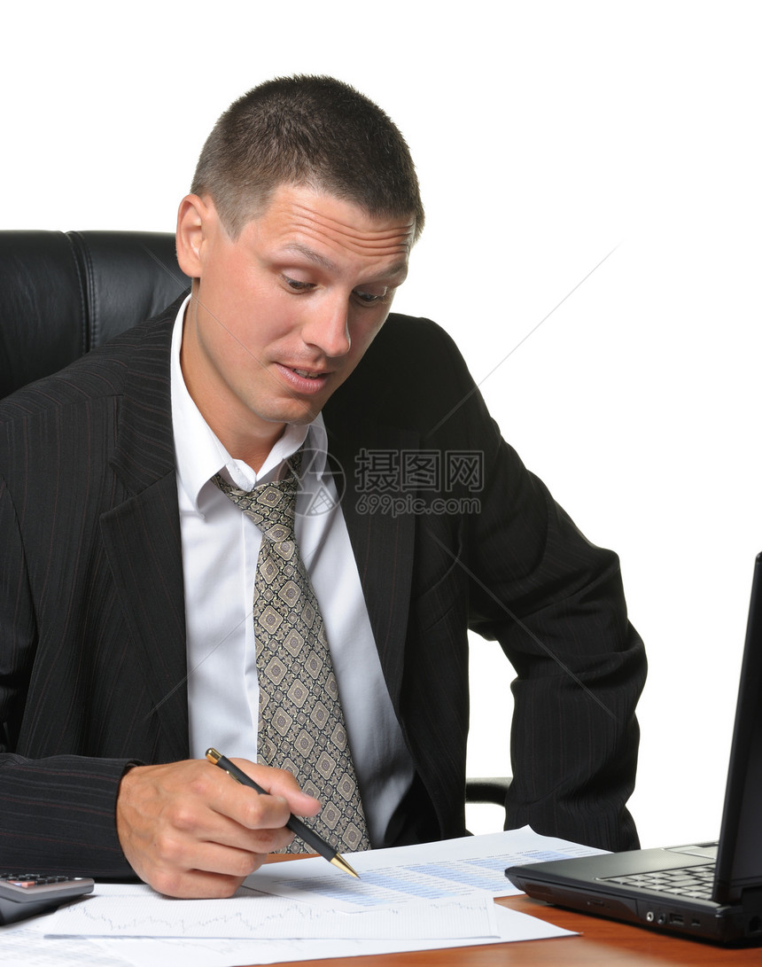 工作单位的生意人商业职业套装顾问成年人桌子专注男性财政领导图片