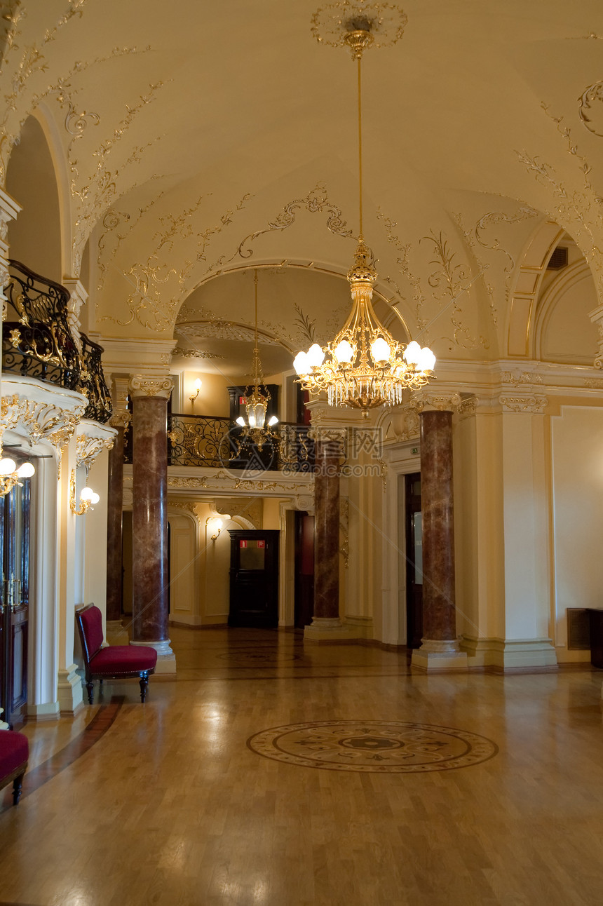 豪华休息室历史走廊风格奢华贵族吊灯枝形文化大厅艺术图片