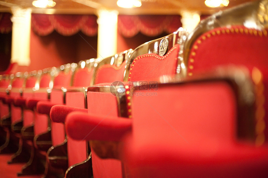 戏剧辅助椅会议数字电影金子椅子扶手椅观众座位奢华天鹅绒图片