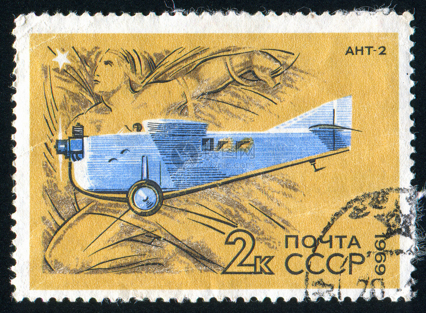 邮票信封运输客机喷射机身航班邮戳飞机引擎衬垫图片