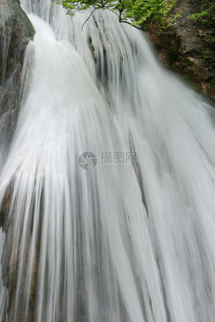 水瀑树木流动森林环境公园情调花园石头荒野异国图片