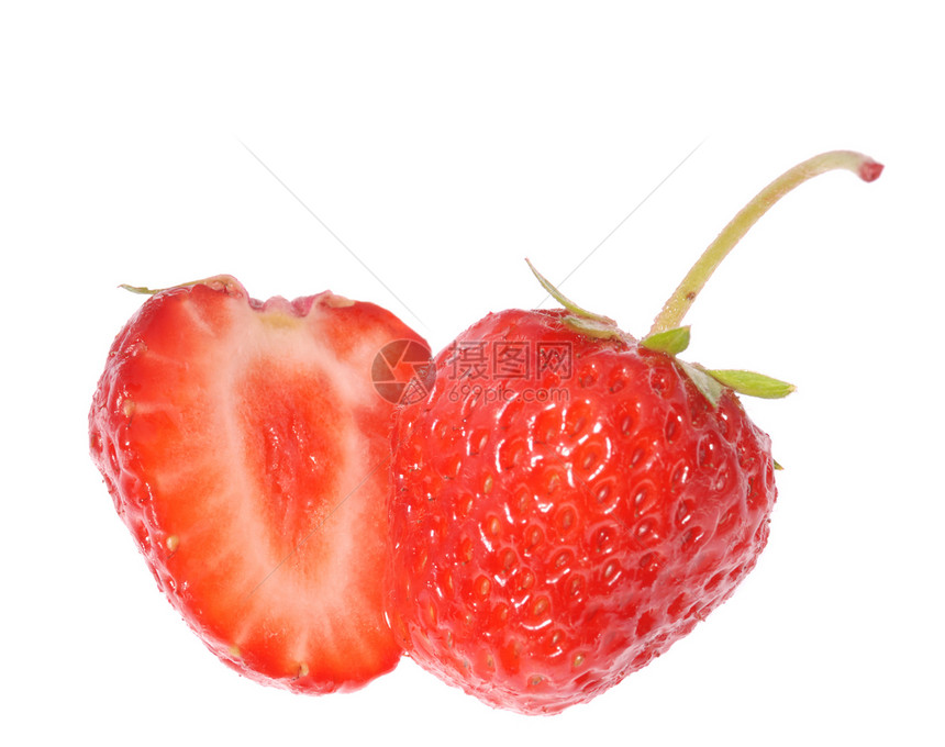 草莓切割生活饮食甜点气泡营养水果宏观叶子蔬菜液体图片