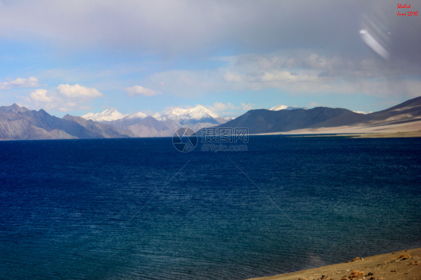 庞冈湖Ladhak湖泊海拔图片