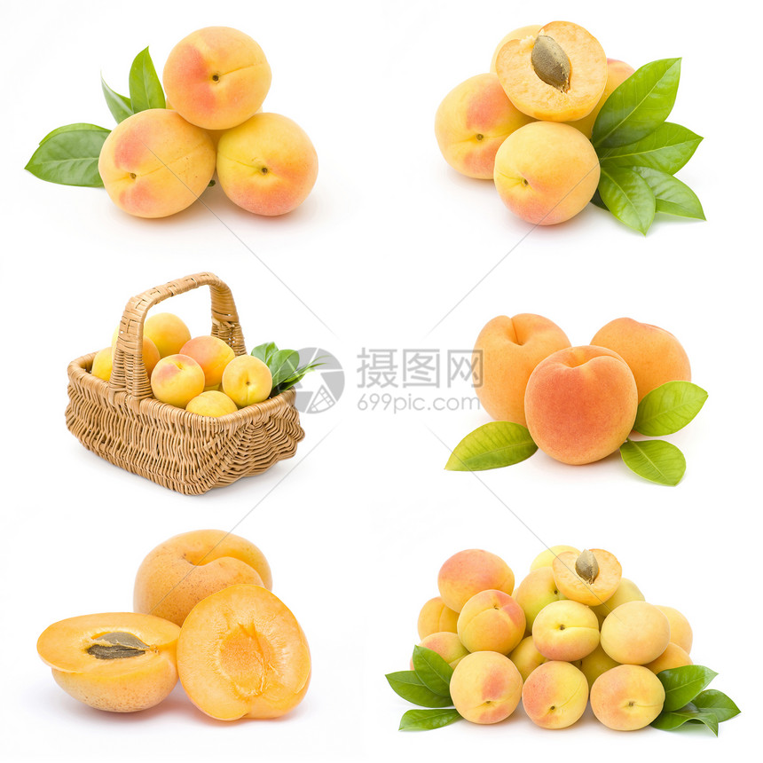 收集新鲜的杏仁水果重量产品香味黄桃石头收藏饮食甜点植物食物图片