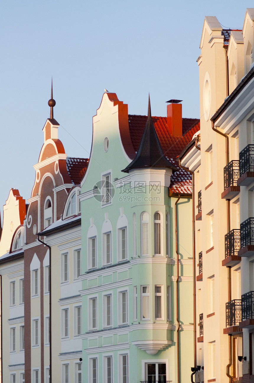 加里宁格勒古建筑艺术吸引力建筑学城市房子历史性建筑古董风格街道图片
