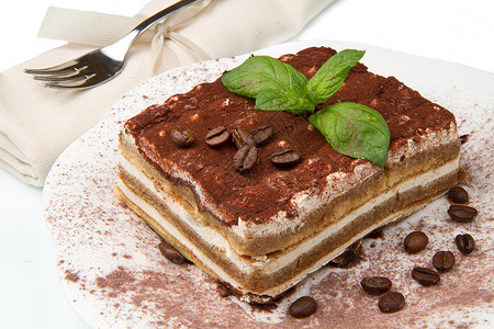 提拉米斯蒂拉米苏粉末手指奶油手工巧克力祖母盘子蛋糕甜点饼干背景