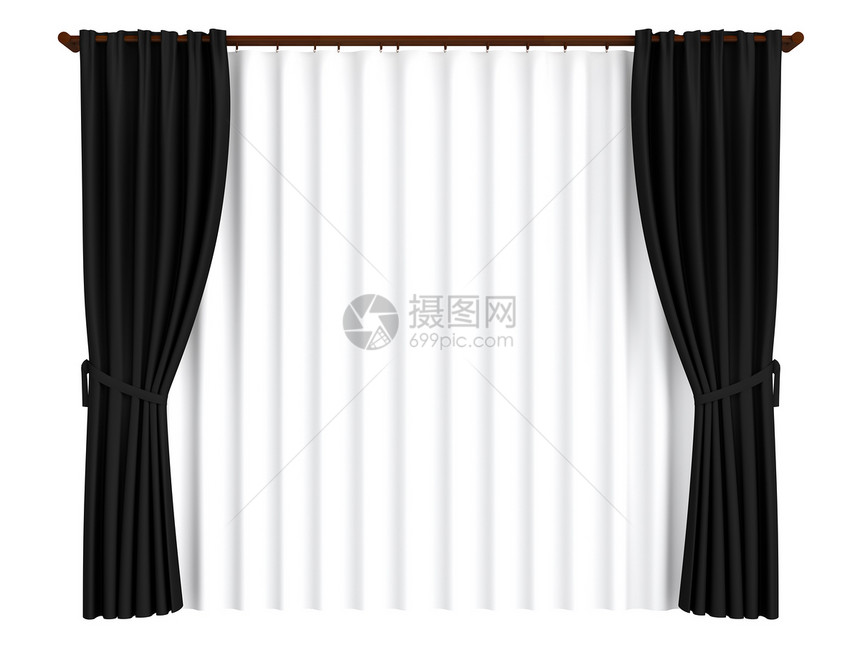 窗帘木头奢华房间插图纹饰纺织品风格酒店折叠织物图片