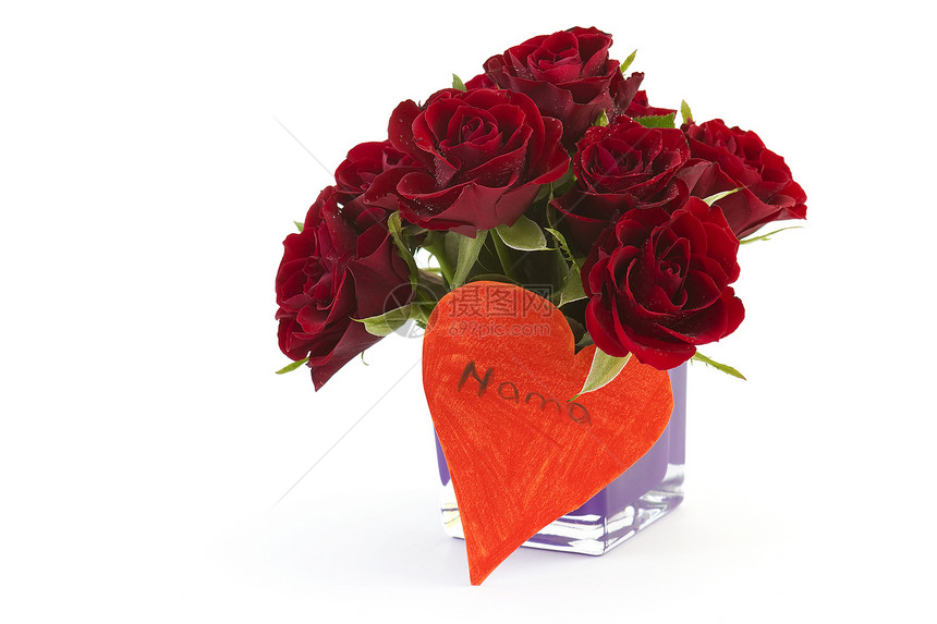 红玫瑰和心香味花园花瓶礼物庆典纪念日紫色周年妈妈墙纸图片