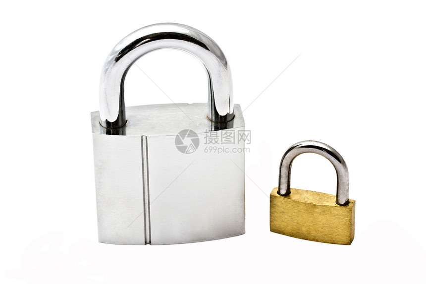 挂隔锁宏观金属钥匙白色挂锁安全图片