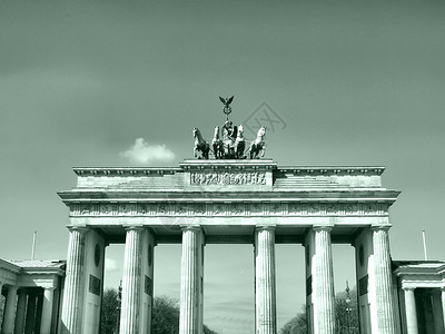 柏林白色建筑学纪念碑雕像地标建筑黑色雕塑背景图片