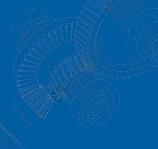 蓝图齿轮机械车轮插图绘画技术工业牙齿草图机器背景图片