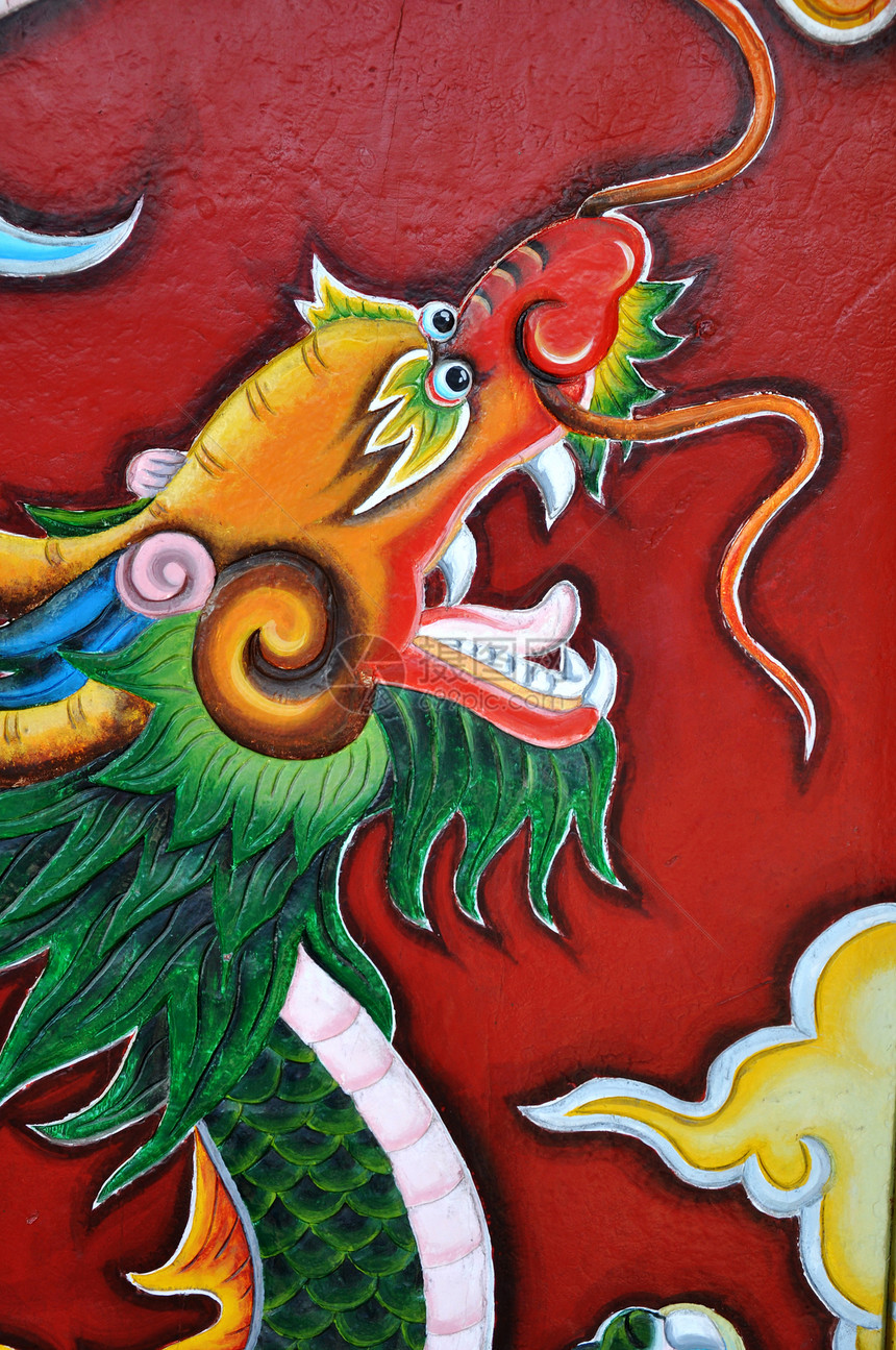 龙建筑学历史性传奇绘画绿色动物艺术文化寺庙宗教图片