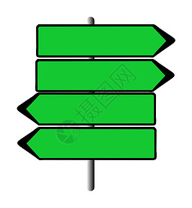 空白路标标志插图指针指示牌白色绿色运输交通图形化背景图片