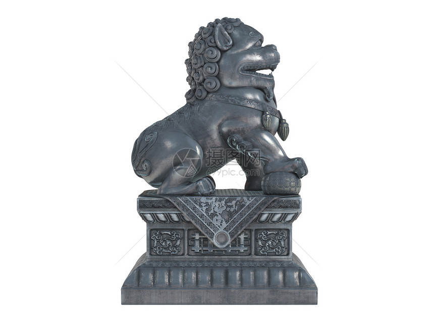 亚洲狮子雕像艺术传统传家宝遗产塑像数字古董插图异国历史性图片