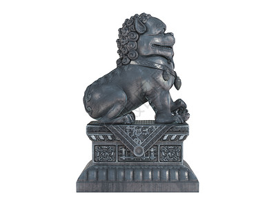亚洲狮子雕像历史艺术古董雕塑插图风格塑像金属装饰情调背景图片