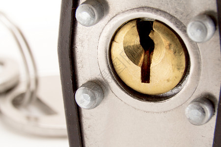 平板锁锁孔力量挂锁钥匙系统安全圆筒保安高清图片