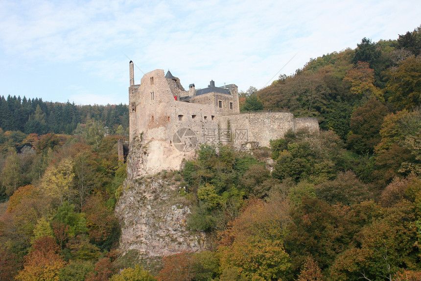德国德意志城堡伊达尔奥伯斯坦废墟观光历史性宝石衰变旅行图片