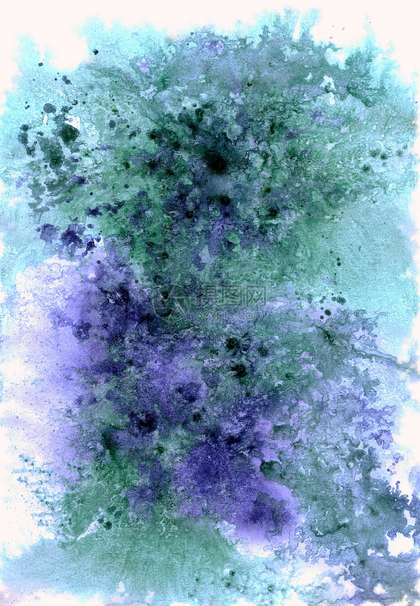 摘要背景 水彩色画笔绘画水彩刷子手工蓝色烟花艺术品墙纸紫色图片