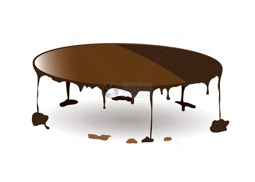 巧克力卷配料棕色插图溪流傻事飞溅白色烘烤甜点液体图片