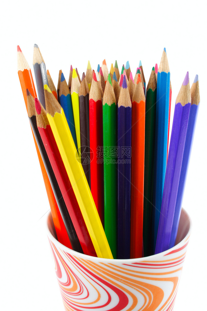 彩色笔宏观艺术家团体学习木头铅笔素描学校礼物办公室图片