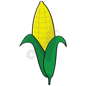 黄色玉米棒子卡通玉米插画