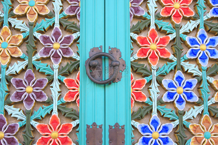 寺庙门木头奢华家具装饰设计师房子蝴蝶风格图片
