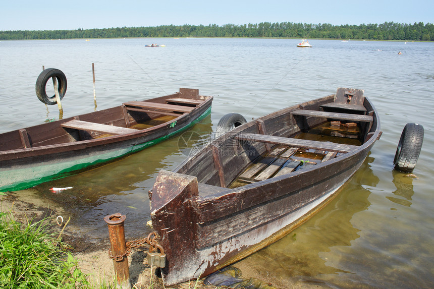 木木船航程运输游船木头游客码头孤独绿色旅游旅行图片
