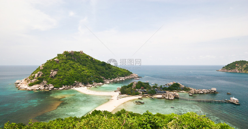 泰国Samui岛环境花园太阳海滩蓝色场地旅游城市热带植物群图片