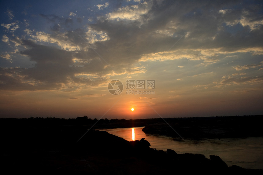 日落橙子太阳天空图片