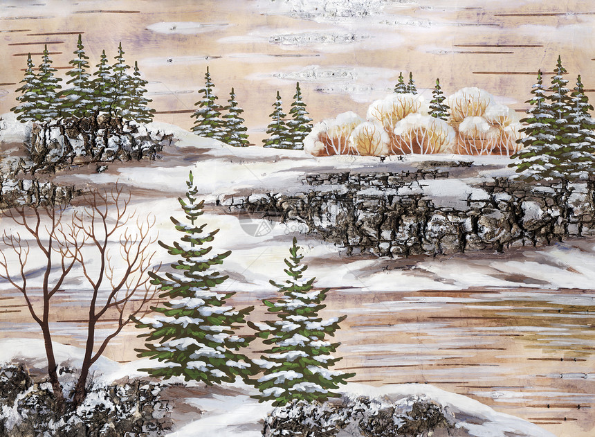 西伯利亚冬季湖瘟热公园手工生态生活天气木头雪堆绘画爬坡图片