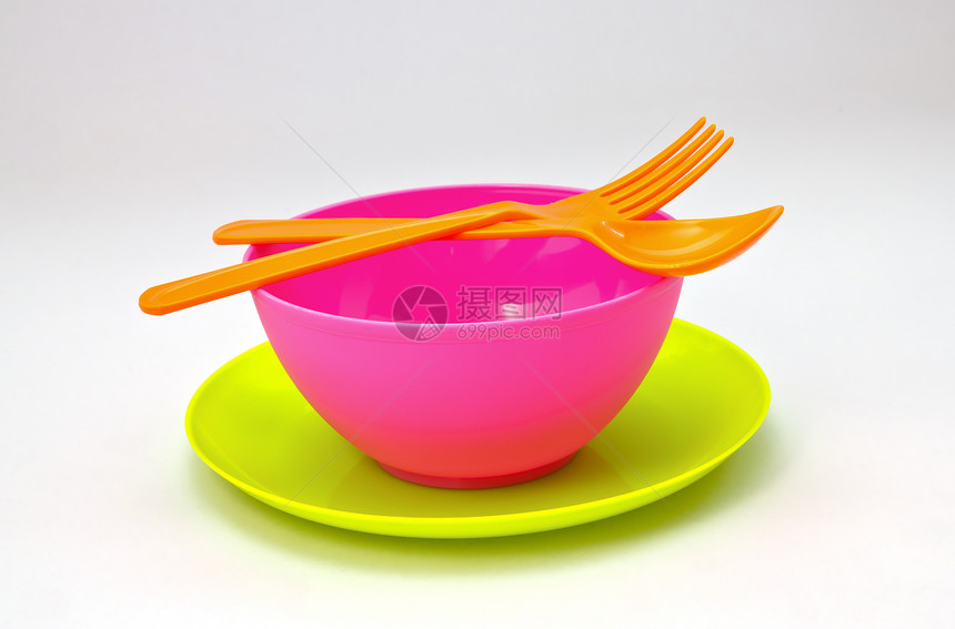 彩型塑料回收勺子杯子菜肴厨房野餐商品塑料板图片