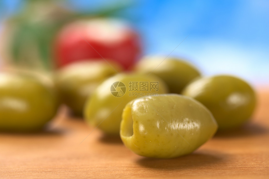 绿橄榄小吃绿色水平美味照片营养食物水果图片