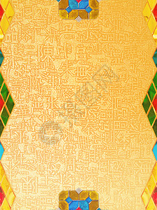 金金字母金子蓝色墙纸文化釉面红色水晶玻璃云母绿色背景图片