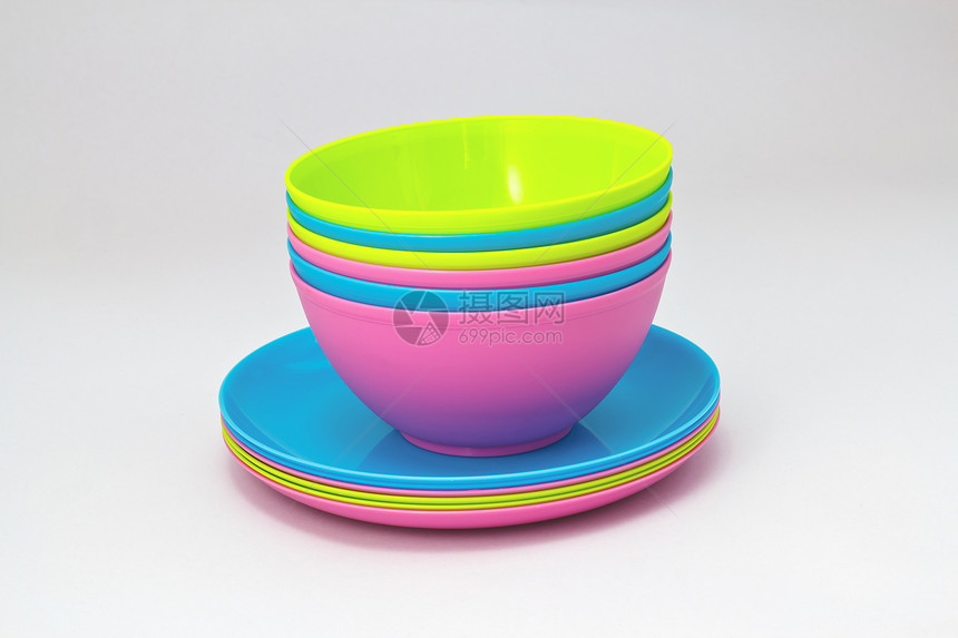 彩型塑料塑料板菜肴杯子商品厨房回收野餐图片