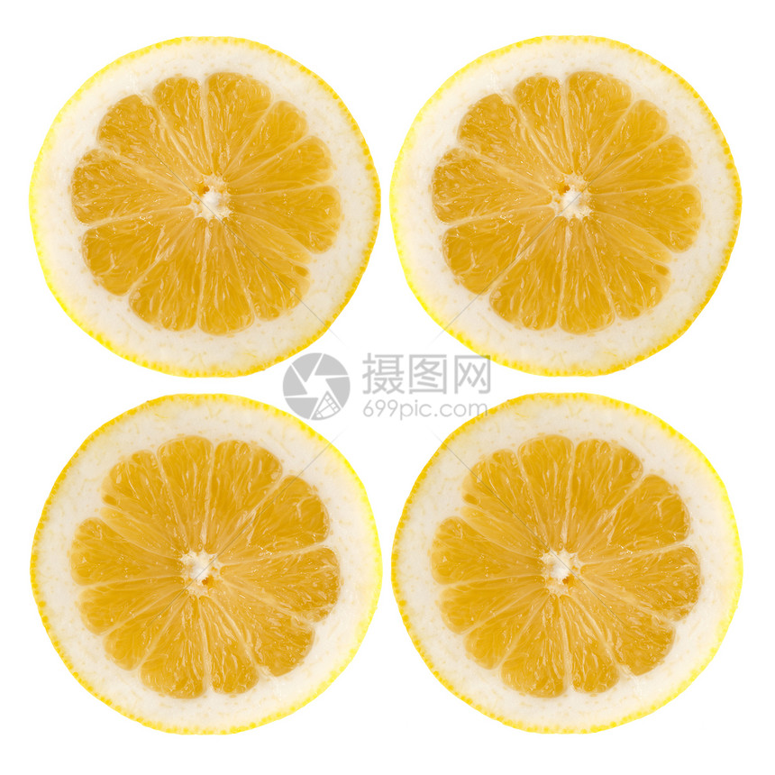四块新鲜柠檬图片