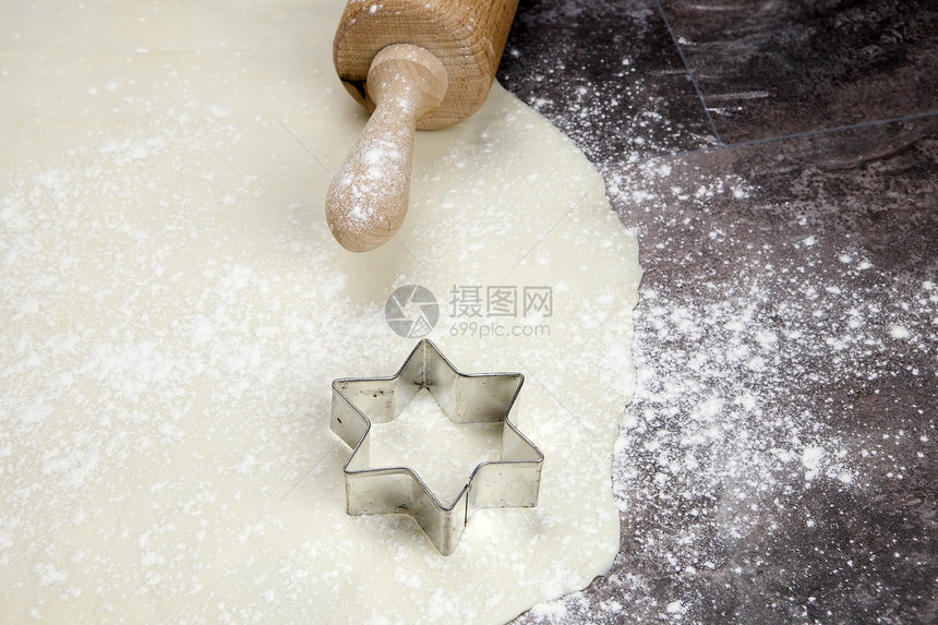 甜点吃饼干坚果模具厨房烹饪面粉面团鸡蛋擀面杖星星图片