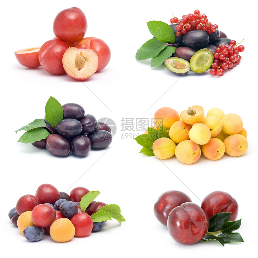 收集新鲜果实拼贴画植物产品宏观橙子石头紫色食物重量李子图片