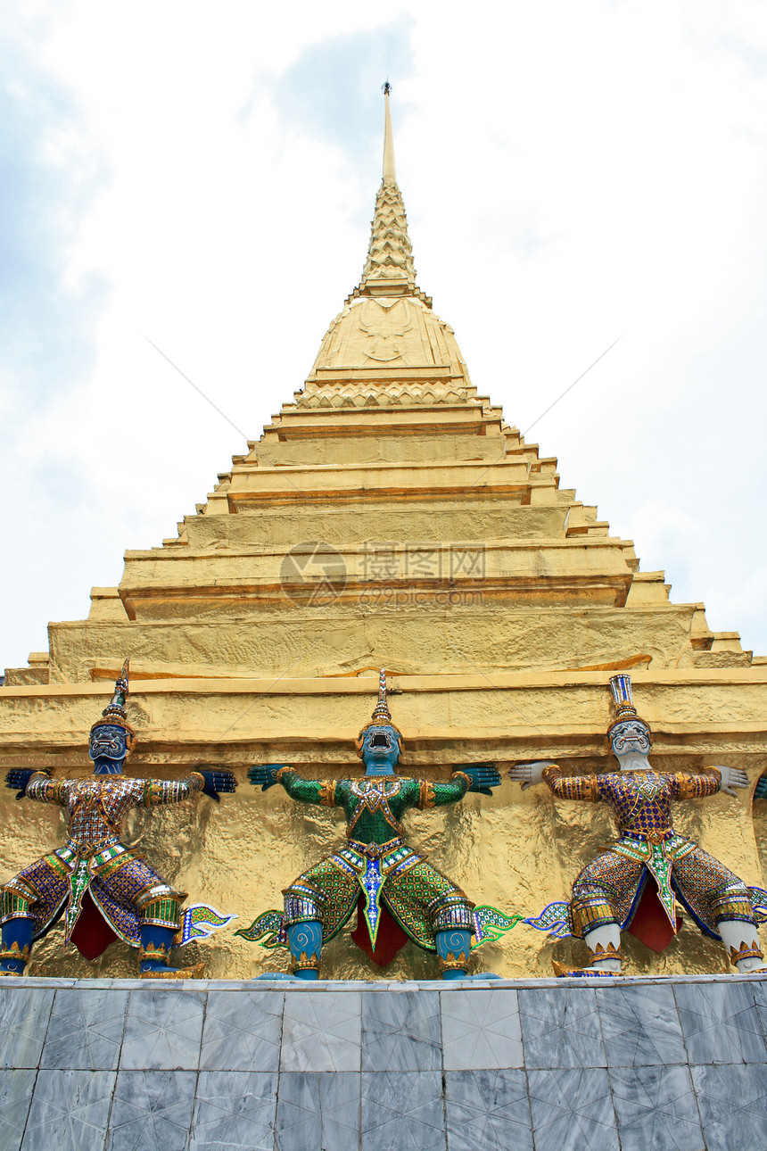 帕果达天空佛教徒佛塔宝塔皇家寺庙连体蓝色宗教图片