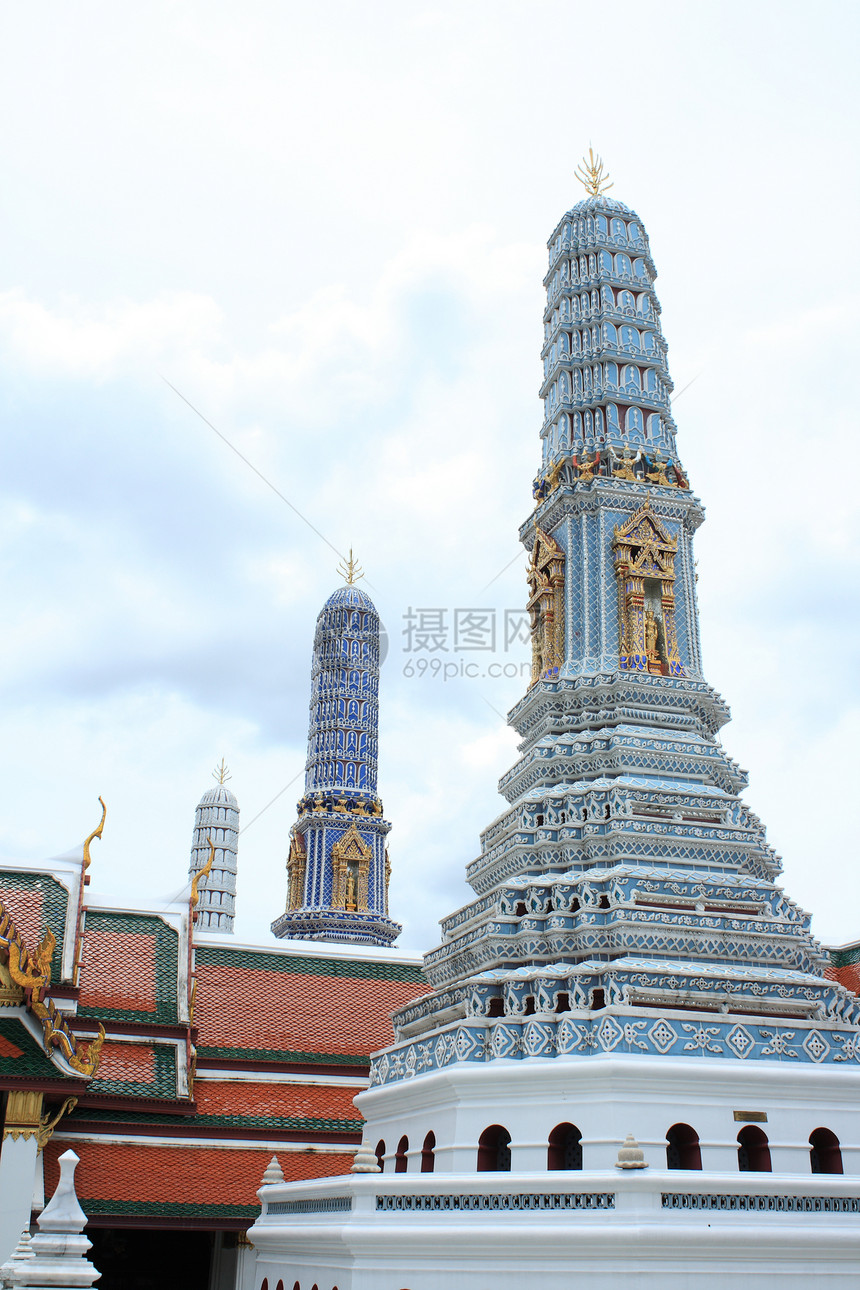 帕果达佛塔宝塔连体寺庙皇家蓝色天空佛教徒宗教图片