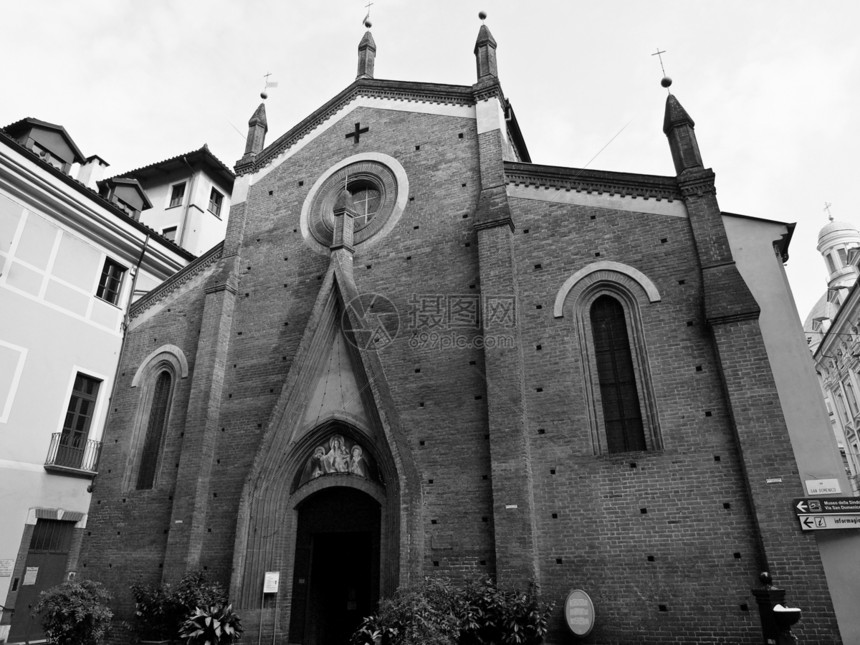 都灵圣多美尼科教堂大教堂白色地标信仰教会建筑学主场黑色教堂宗教图片