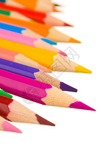 彩色铅笔艺术白色艺术家学校工具背景图片