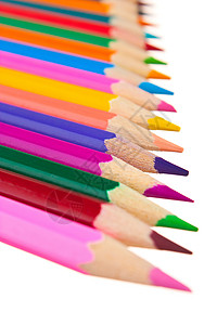 彩色铅笔艺术家艺术工具白色学校背景图片